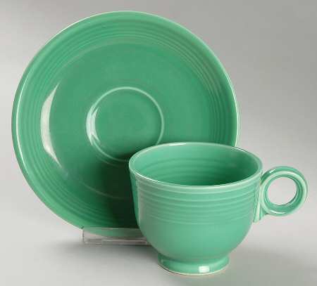 Fiesta Light Green (Older) Footed Cup & Saucer Set