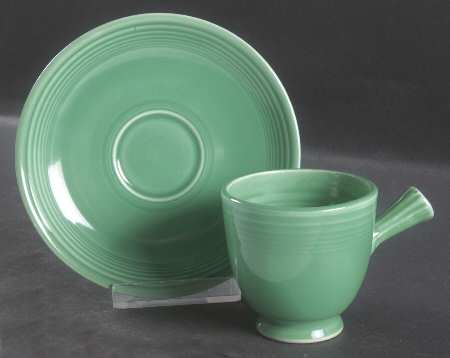 Fiesta Light Green (Older) Stick Handle Demitasse Cup & Saucer Set