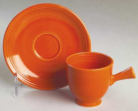 Fiesta Red (Older) Stick Handle Demitasse Cup & Saucer Set