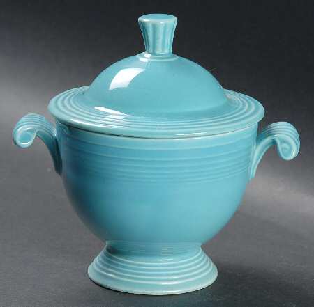 Fiesta Turquoise (Older) Sugar Bowl & Lid