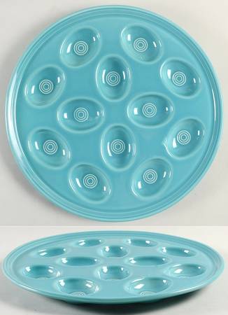 Fiesta Turquoise (Intro 1986) Deviled Egg Plate