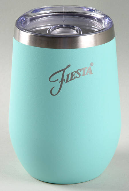 Fiesta Turquoise (Intro 1986) Metal Wine Tumbler & Plastic Lid