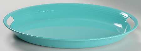 Fiesta Turquoise (Intro 1986) 18" Melamine Oval Handled Tray