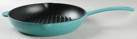Fiesta Turquoise (Intro 1986) 10" Cast Iron Round Grill Pan