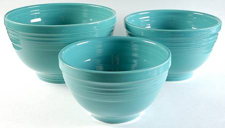 Fiesta Turquoise (Intro 1986) (3 Piece) Baking Bowl Set (11", 9", 8")