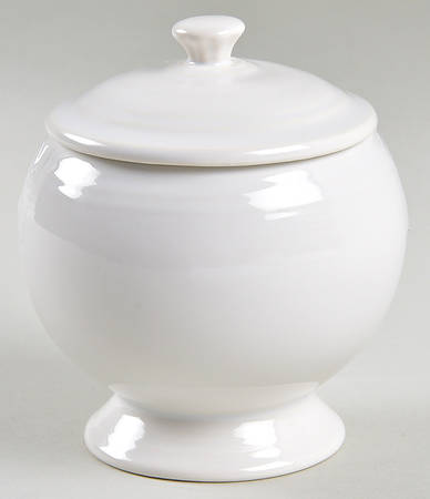 Fiesta White (Intro 1986) Individual Sugar Bowl & Lid