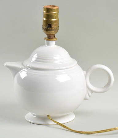Fiesta White (Intro 1986) Teapot Lamp No Shade