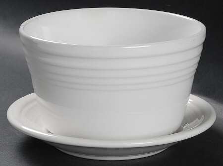 Fiesta White (Intro 1986) 3" Flower Pot & Underplate