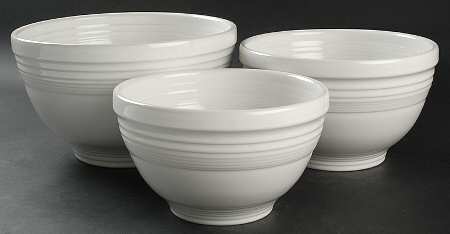 Fiesta White (Intro 1986) (3 Piece) Baking Bowl Set (11", 9", 8")