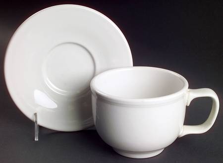Fiesta White (Intro 1986) Jumbo Cup & Saucer Set