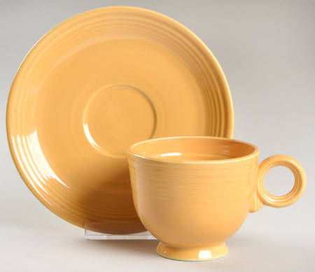 Fiesta Yellow (Older) Footed Cup & Saucer Set