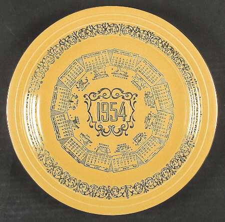 Fiesta Yellow (Older) "1954" Calendar Plate