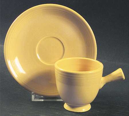 Fiesta Yellow (Older) Stick Handle Demitasse Cup & Saucer Set