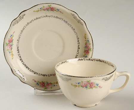 Flowers and Filigrees Flat Cup & Saucer Set