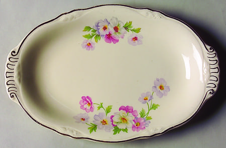 Fluffy Rose 1 (Platinum Trim) Relish/Gravy Underplate