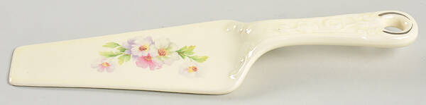 Fluffy Rose 1 (Platinum Trim) Solid Ceramic Pie/Cake Server by Homer Laughlin 
