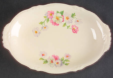 Fluffy Rose 1 (Platinum Trim) Relish/Gravy Underplate