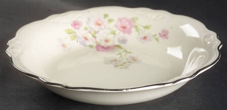 Fluffy Rose 1 (Platinum Trim) Coupe Soup Bowl