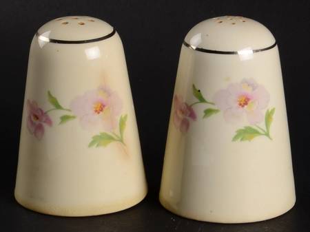Fluffy Rose 1 (Platinum Trim) Salt & Pepper Set