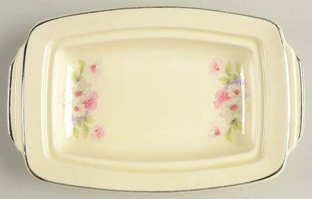 Fluffy Rose 1 (Platinum Trim) Rectangular Butter No Lid