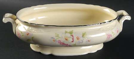 Fluffy Rose 1 (Platinum Trim) Oval Vegetable No Lid