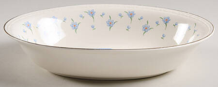 Forget-Me-Not (Gold Trim) 9" Oval Vegetable Bowl