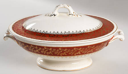 Formal Rust Red Oval Covered Vegetable