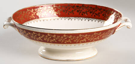 Formal Rust Red Oval Vegetable No Lid