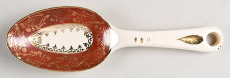 Formal Rust Red Salad Serving Spoon, Solid Piece