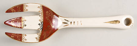 Formal Rust Red Salad Serving Fork, Solid Piece