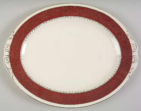 Formal Rust Red 15" Oval Serving Platter