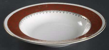 Formal Rust Red Rim Soup Bowl
