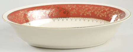 Formal Rust Red 9" Oval Vegetable Bowl