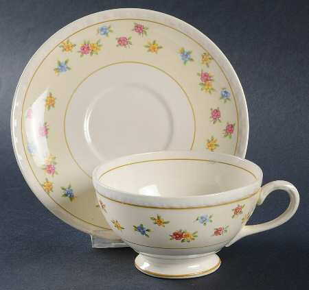 Moselle (Eggshell Georgian) Footed Cup & Saucer Set