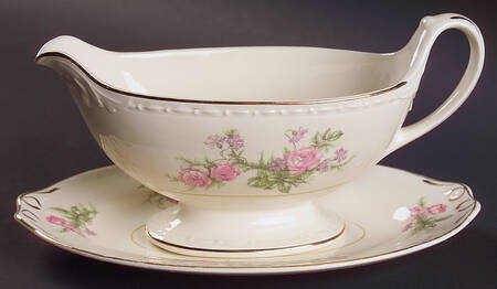 Heather Rose (Eggshell Georgian) Gravy Boat & Underplate/Relish