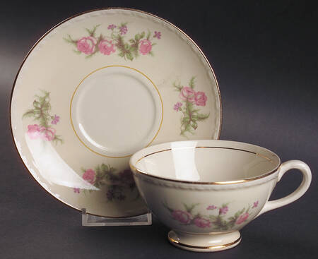 Heather Rose (Eggshell Georgian) Footed Cup & Saucer Set