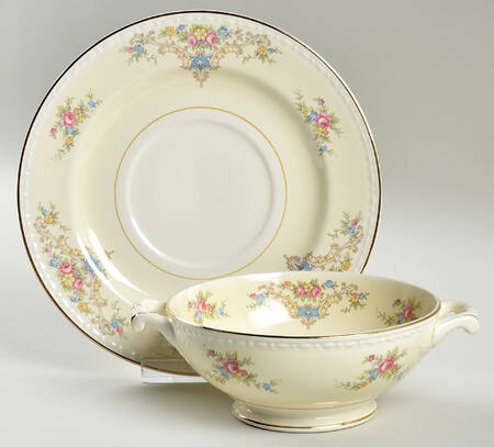 Wedgwood Footed Cream Soup Bowl & Saucer Set