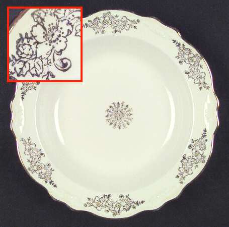 Golden Rose 2 (Virginia Rose Shape) Rim Soup Bowl
