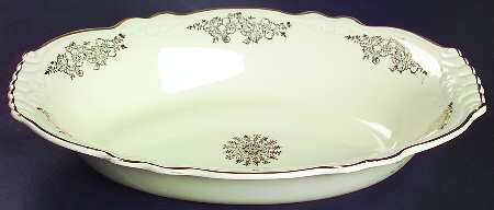 Golden Rose 2 (Virginia Rose Shape) 9" Oval Vegetable Bowl