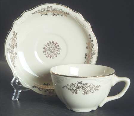 Golden Rose 2 (Virginia Rose Shape) Flat Cup & Saucer Set