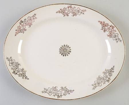 Golden Rose 2 (Virginia Rose Shape) 11" Oval Serving Platter