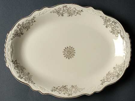 Golden Rose 2 (Virginia Rose Shape) 11" Oval Serving Platter