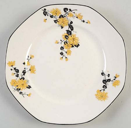 Golden Rose (Yellow Floral) Salad Plate
