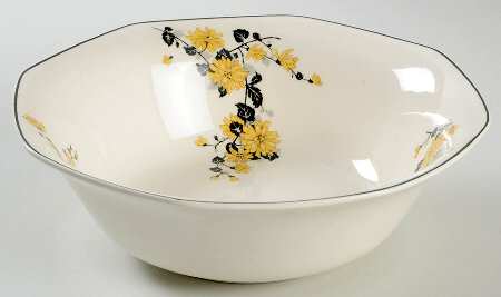 Golden Rose (Yellow Floral) 8" Round Vegetable Bowl