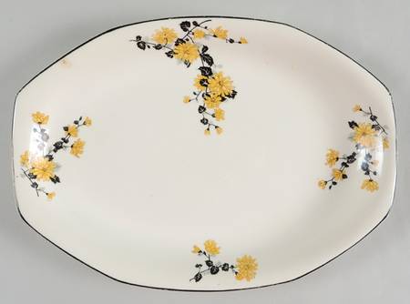 Golden Rose (Yellow Floral) 11" Oval Serving Platter