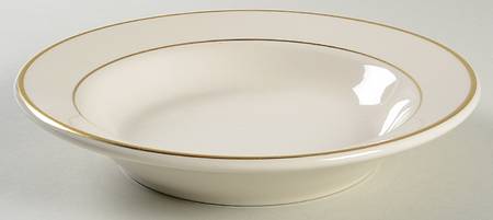Gold Stripe Rim Soup Bowl