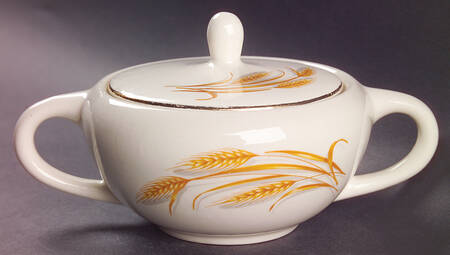 Golden Wheat Sugar Bowl & Lid
