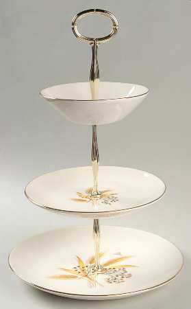 Golden Wheat (Rhythm Shape) 3-Tiered Serving Tray (DP, SP, FR)