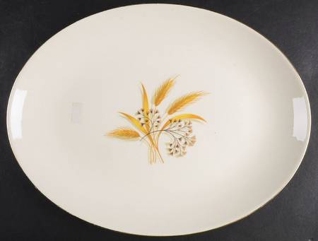 Golden Wheat (Rhythm Shape) 11" Oval Serving Platter
