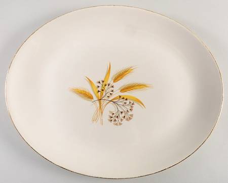 Golden Wheat (Rhythm Shape) 13" Oval Serving Platter